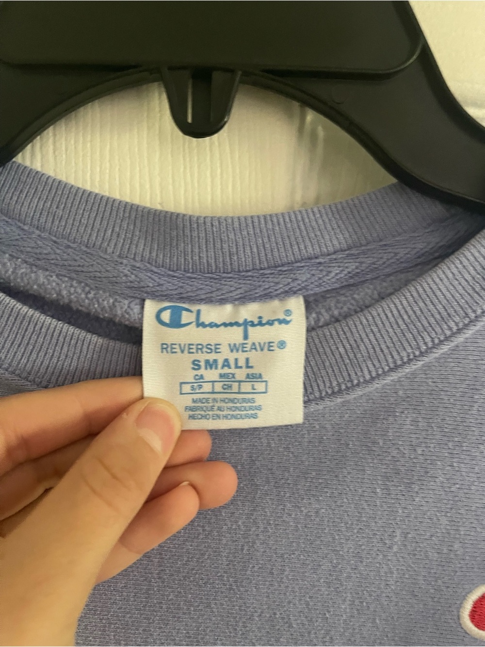 Champion Lavender Crewneck Sweatshirt with Embroidered Logo - Picture 3 of 7